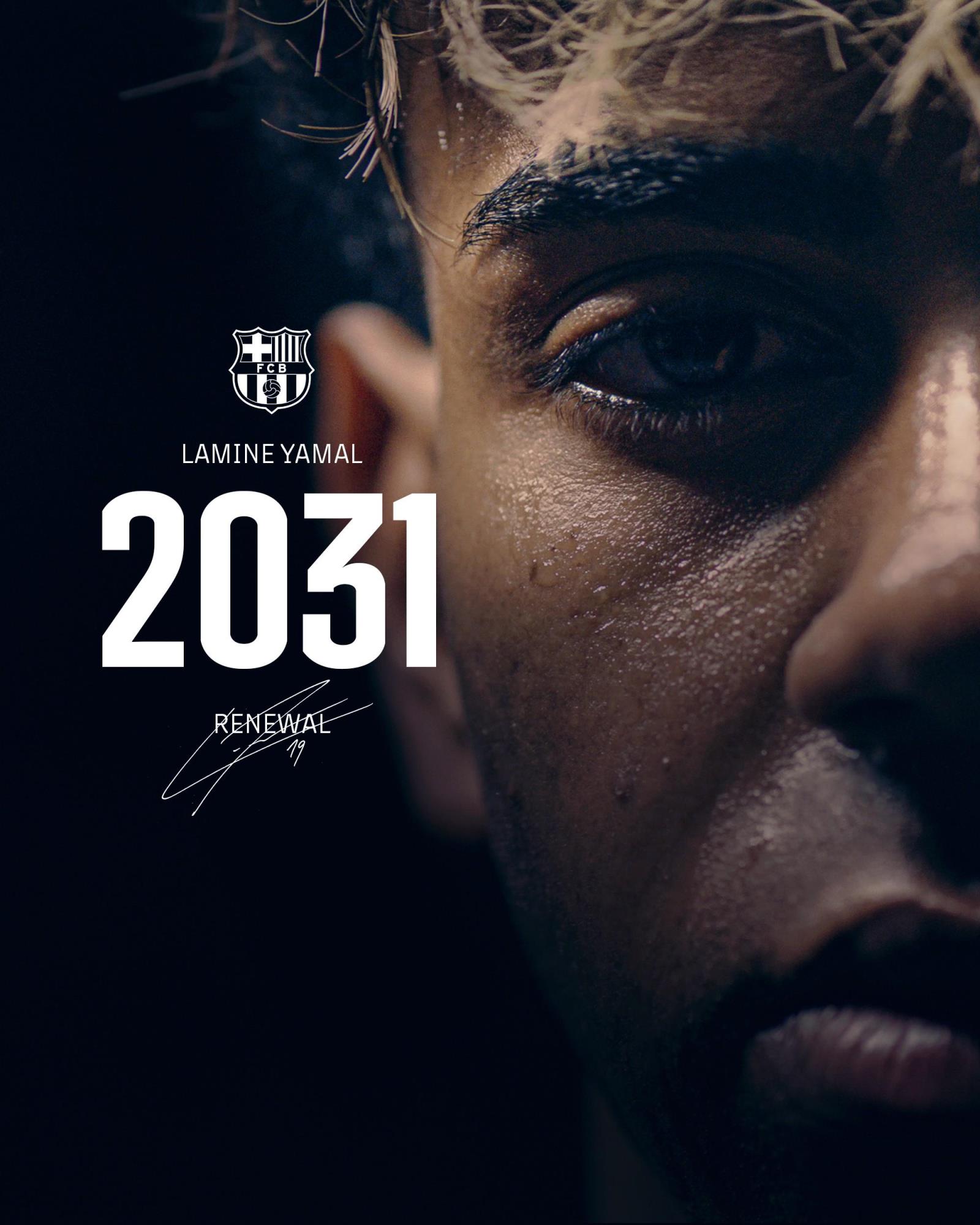 巴薩官方宣布亞馬爾與俱樂部續(xù)約至2031年6月