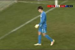 謝晉小角度爆射破門，國少5-2領(lǐng)先澳大利亞U16