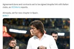 羅馬諾：阿爾梅達(dá)正式加盟塞維利亞，簽署兩年合同