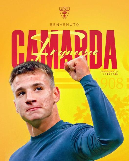 萊切官方確認(rèn)米蘭17歲前鋒卡馬爾達(dá)周一完成體檢