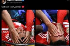 穆西亞拉重傷風(fēng)險(xiǎn)引關(guān)注，名記祝福他早日康復(fù)