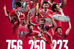 拜仁社交媒體致敬穆勒：756場250球223助，33座冠軍獎杯