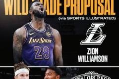 美媒模擬：湖人4換1引進(jìn)錫安，詹東虎或成交易籌碼