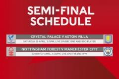 足總杯半決賽對(duì)陣出爐：水晶宮vs維拉、森林vs曼城比賽時(shí)間公布