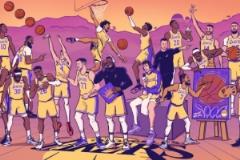 湖人官方發(fā)布季后賽全員卡通海報，踏上征途新篇章