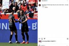 凱恩社交媒體發(fā)文：客場大勝零封，冠軍在望再進(jìn)一步