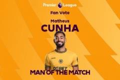 庫尼亞1射2傳榮膺狼隊(duì)3-0勝萊斯特城全場最佳