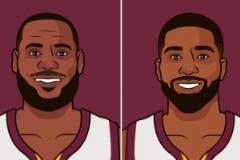 騎士隊(duì)史季后賽55+勝的球員：勒布朗·詹姆斯與特里斯坦·湯普森