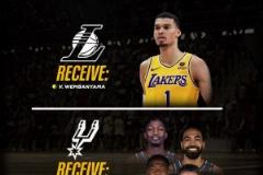 簡(jiǎn)直白日做夢(mèng)！美媒：湖人可用八村+文總+電風(fēng)扇+克內(nèi)克特+一首輪，去換文班