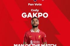 加克波頭球破門獲選利物浦 vs 阿森納全場最佳球員