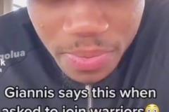 不會真來吧網(wǎng)友喊話字母哥加盟勇士 字母哥暗爽若有所思