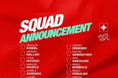 瑞士隊新一期名單公布：扎卡、阿坎吉回歸，科貝爾與R羅入選