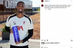 赫拉芬貝赫獲選最佳年輕球員，社交媒體感恩教練、隊友與球迷