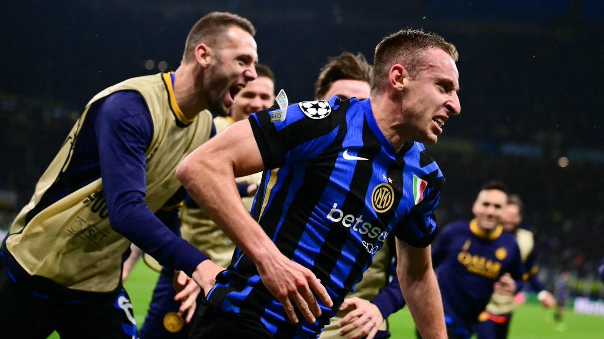 國米本賽季歐冠僅16分鐘38秒處于落后局面，占比1.2%